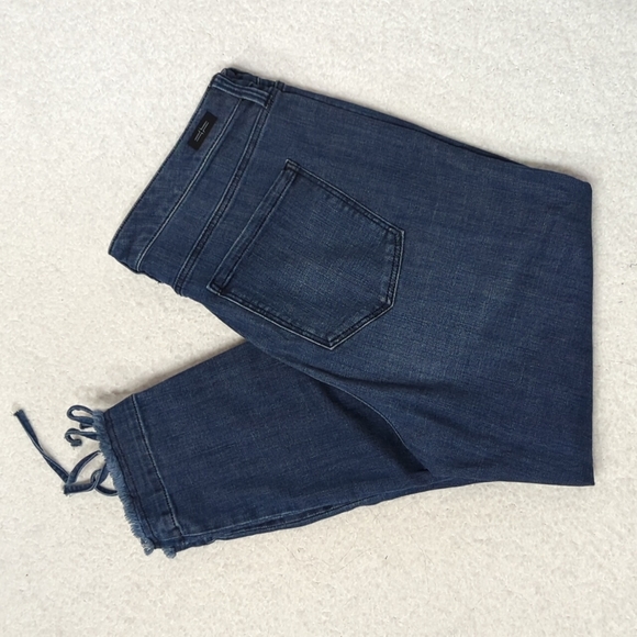 Liverpool The Skinny Crop Jeans 14/32 Dark Wash Raw Hem - Picture 1 of 6